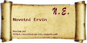 Novotni Ervin névjegykártya